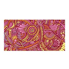 Pink Yellow Hippie Flower Pattern Zz0106 Satin Wrap by Zandiepants