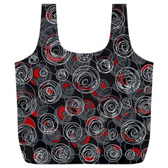 Red And Gray Abstract Art Full Print Recycle Bags (l)  by Valentinaart