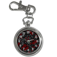 Gray And Red Decorative Art Key Chain Watches by Valentinaart