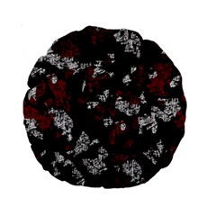 Red, White And Black Abstract Art Standard 15  Premium Round Cushions by Valentinaart
