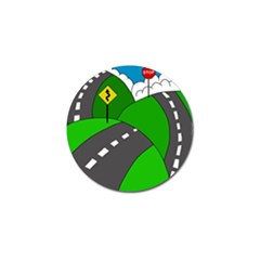 Hit The Road Golf Ball Marker by Valentinaart