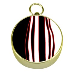 White, Red And Black Lines Gold Compasses by Valentinaart