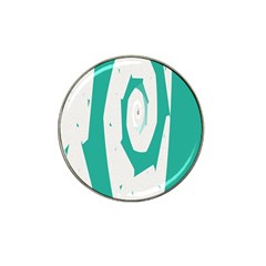 Aqua Blue And White Swirl Design Hat Clip Ball Marker (10 Pack) by digitaldivadesigns