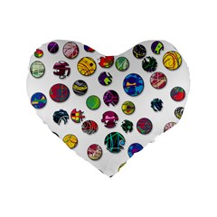 Play With Me Standard 16  Premium Flano Heart Shape Cushions by Valentinaart
