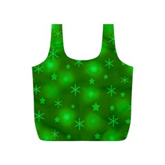 Green Xmas Design Full Print Recycle Bags (s)  by Valentinaart