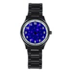 Blue Xmas design Stainless Steel Round Watch
