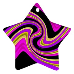 Pink And Yellow Star Ornament (two Sides)  by Valentinaart