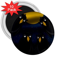 Halloween - Black Crow Flock 3  Magnets (10 Pack)  by Valentinaart