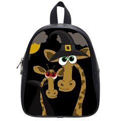 Giraffe Halloween Party School Bags (small)  by Valentinaart