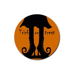 Halloween - Witch Boots Rubber Coaster (round)  by Valentinaart