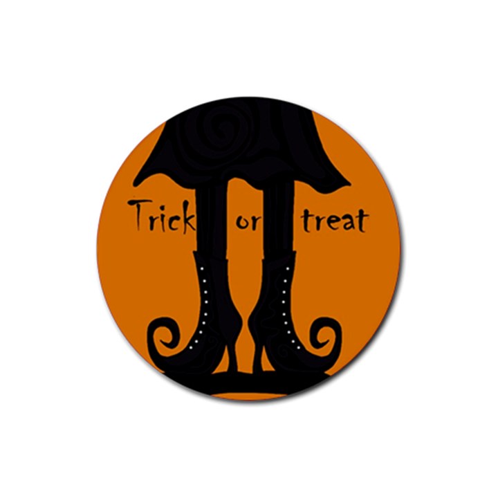 Halloween - witch boots Rubber Coaster (Round) 