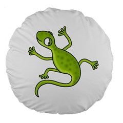 Green Lizard Large 18  Premium Round Cushions by Valentinaart