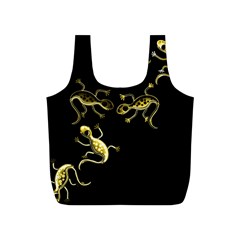 Yellow Lizards Full Print Recycle Bags (s)  by Valentinaart