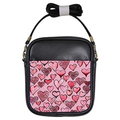 Artistic Valentine Hearts Girls Sling Bags by BubbSnugg