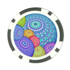 India Ornaments Mandala Balls Multicolored Poker Chip Card Guards (10 Pack)  by EDDArt