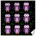Halloween purple owls pattern Canvas 12  x 12   11.4 x11.56  Canvas - 1