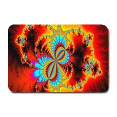 Crazy Mandelbrot Fractal Red Yellow Turquoise Plate Mats by EDDArt