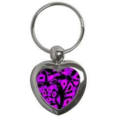 Purple Design Key Chains (heart)  by Valentinaart