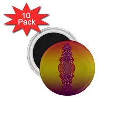 Flower Of Life Vintage Gold Ornaments Red Purple Olive 1 75  Magnets (10 Pack)  by EDDArt