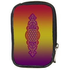 Flower Of Life Vintage Gold Ornaments Red Purple Olive Compact Camera Cases by EDDArt