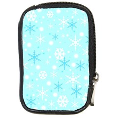 Blue Xmas Pattern Compact Camera Cases by Valentinaart