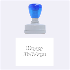 Happy Holidays Blue Pattern Rubber Oval Stamps by Valentinaart