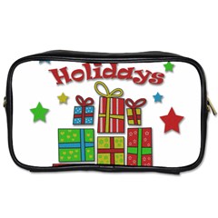 Happy Holidays - Gifts And Stars Toiletries Bags by Valentinaart