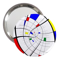 Swirl Grid With Colors Red Blue Green Yellow Spiral 3  Handbag Mirrors by designworld65