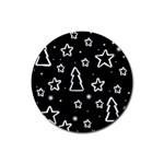 Black and white Xmas Rubber Round Coaster (4 pack) 