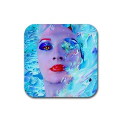 Swimming Into The Blue Rubber Square Coaster (4 Pack)  by icarusismartdesigns