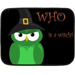 Who Is A Witch? - Green Fleece Blanket (mini) by Valentinaart