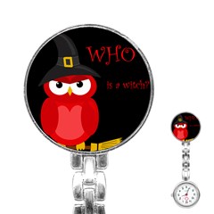 Who Is A Witch? - Red Stainless Steel Nurses Watch by Valentinaart