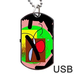 Fantasy  Dog Tag Usb Flash (one Side) by Valentinaart