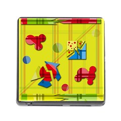Playful Day - Yellow  Memory Card Reader (square) by Valentinaart