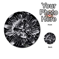 Black And White Passion Flower Passiflora  Multi-purpose Cards (round)  by yoursparklingshop