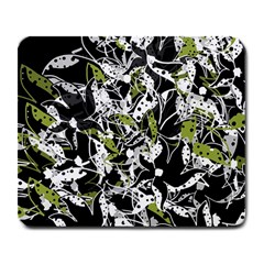 Green Floral Abstraction Large Mousepads by Valentinaart