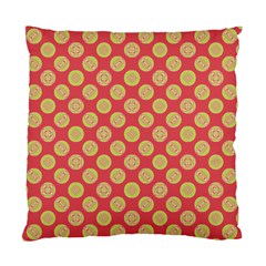 Mod Yellow Circles On Orange Standard Cushion Case (one Side) by BrightVibesDesign