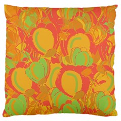 Orange Garden Large Cushion Case (two Sides) by Valentinaart