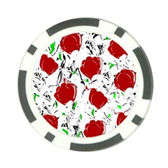 Red Roses 2 Poker Chip Card Guards by Valentinaart