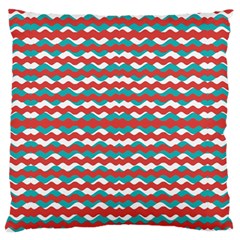 Geometric Waves Large Flano Cushion Case (one Side) by dflcprints