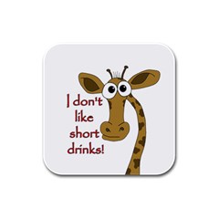 Giraffe Joke Rubber Square Coaster (4 Pack)  by Valentinaart