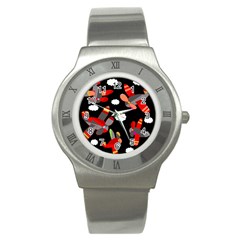 Playful Airplanes  Stainless Steel Watch by Valentinaart