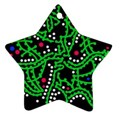 Green Fantasy Star Ornament (two Sides)  by Valentinaart