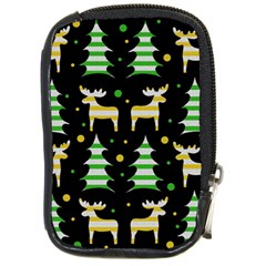 Decorative Xmas Reindeer Pattern Compact Camera Cases by Valentinaart