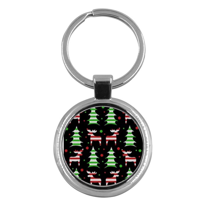 Reindeer decorative pattern Key Chains (Round) 