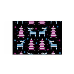 Blue And Pink Reindeer Pattern Satin Wrap by Valentinaart
