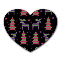 Reindeer Magical Pattern Heart Mousepads by Valentinaart