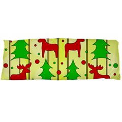 Xmas Reindeer Pattern - Yellow Body Pillow Case Dakimakura (two Sides) by Valentinaart