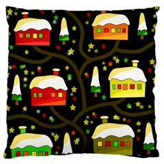 Winter  Night  Large Cushion Case (two Sides) by Valentinaart