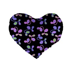 Purple Garden Standard 16  Premium Flano Heart Shape Cushions by Valentinaart